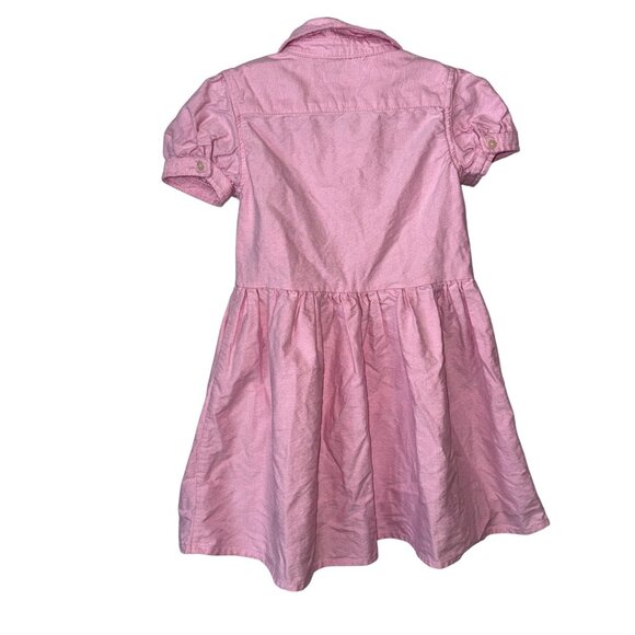 Polo Ralph Lauren Girls Pink Short Sleeve Button-Down Dress  Size 5 - Picture 6 of 6